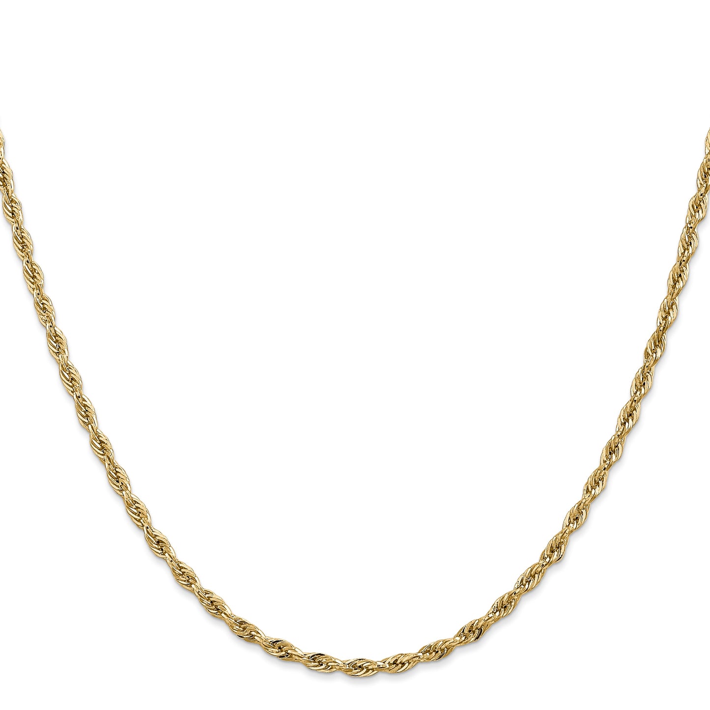 14K 28 inch 2.8mm Semi Solid Rope with Lobster Clasp Chain