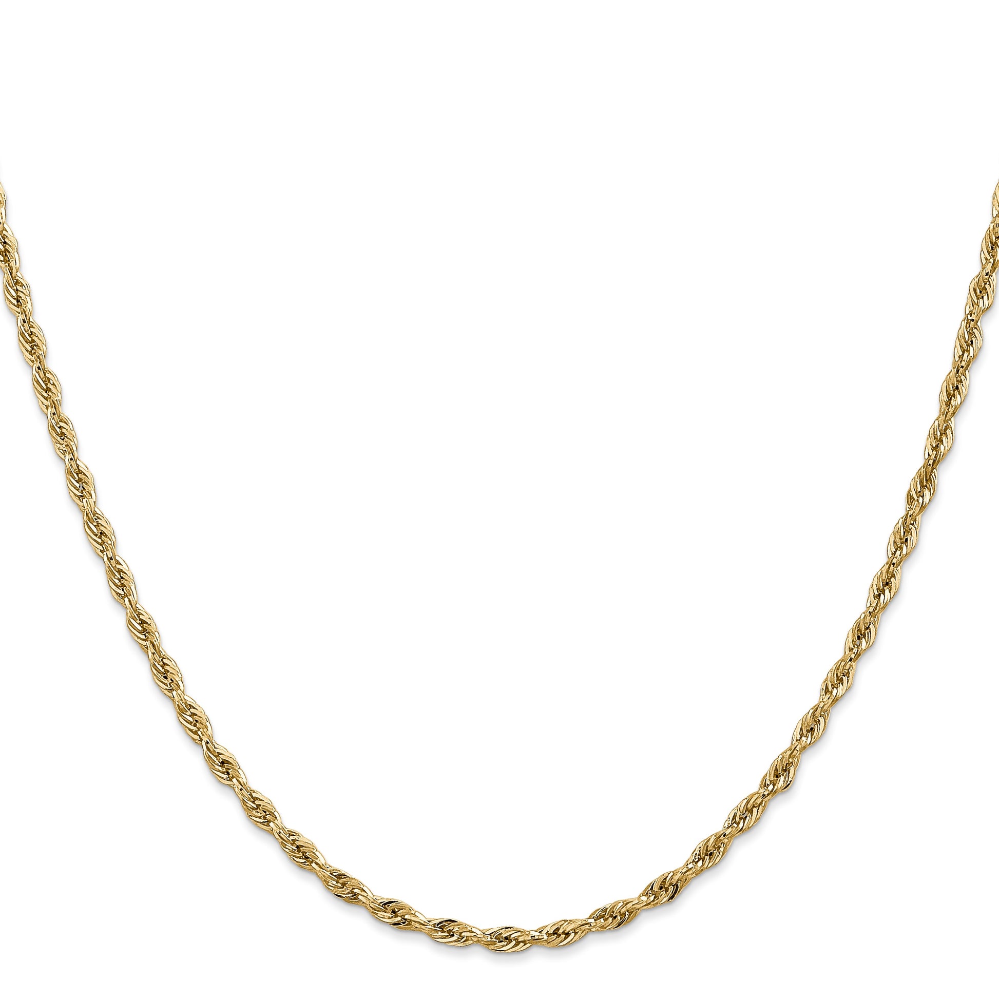 14K 28 inch 2.8mm Semi Solid Rope with Lobster Clasp Chain