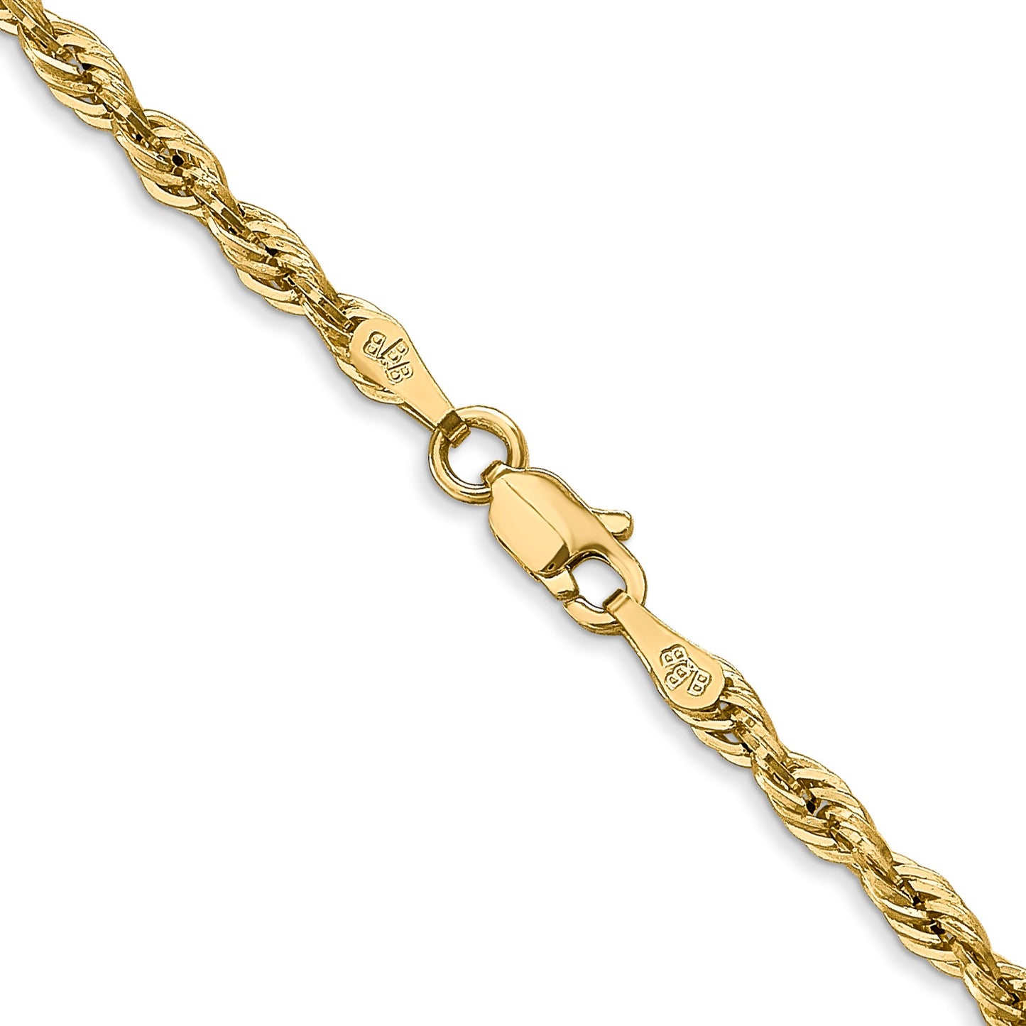 14K 28 inch 2.8mm Semi Solid Rope with Lobster Clasp Chain