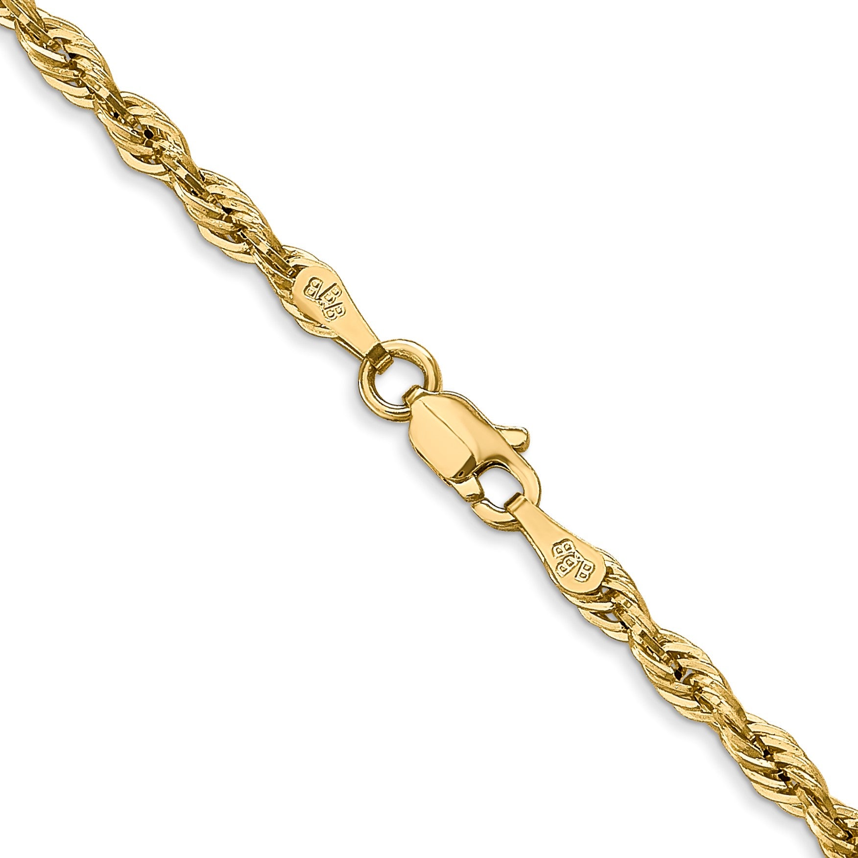 14K 28 inch 2.8mm Semi Solid Rope with Lobster Clasp Chain