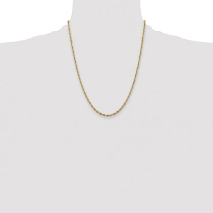 14K 22 inch 2.8mm Semi Solid Rope with Lobster Clasp Chain