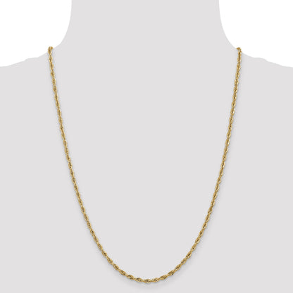 14K 24 inch 2.8mm Semi Solid Rope with Lobster Clasp Chain
