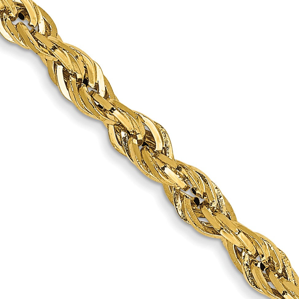 14K 26 inch 2.8mm Semi Solid Rope with Lobster Clasp Chain