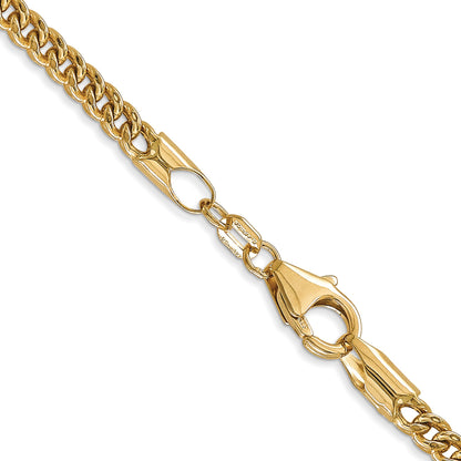 14K 24 inch 3mm Semi-Solid Franco with Fancy Lobster Clasp Chain