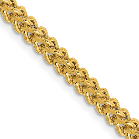 14K 20 inch 3mm Semi-Solid Franco with Fancy Lobster Clasp Chain