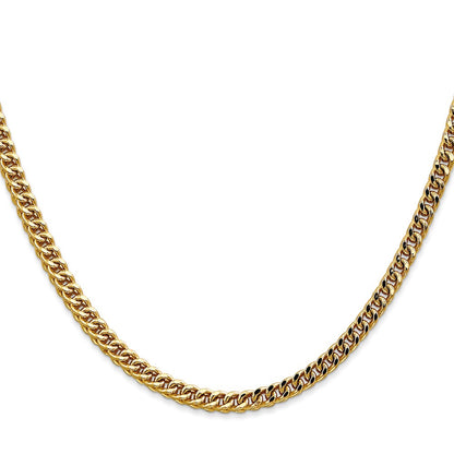 14K 20 inch 3.7mm Semi-Solid Franco with Fancy Lobster Clasp Chain