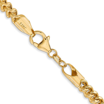 14K 20 inch 3.7mm Semi-Solid Franco with Fancy Lobster Clasp Chain