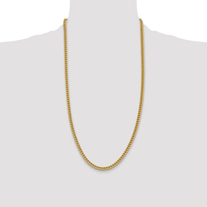 14K 28 inch 4.5mm Semi-Solid Franco with Fancy Lobster Clasp Chain