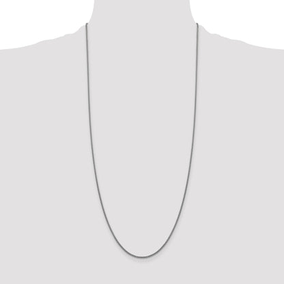 14K White Gold 30 inch 1.5mm Semi-Solid Round Box with Lobster Clasp Chain