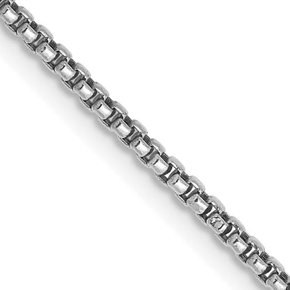 14K White Gold 16 inch 1.5mm Semi-Solid Round Box with Lobster Clasp Chain