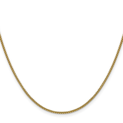 14K 18 inch 1.5mm Semi-Solid Round Box with Lobster Clasp Chain