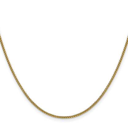 14K 26 inch 1.5mm Semi-Solid Round Box with Lobster Clasp Chain