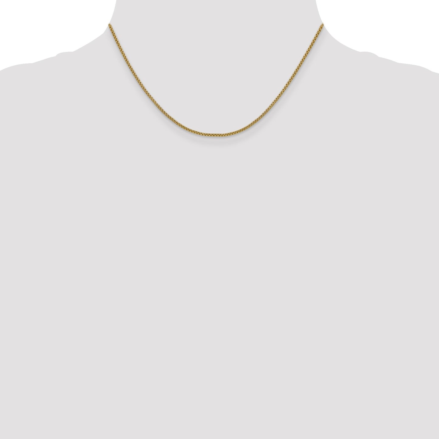 14K 16 inch 1.5mm Semi-Solid Round Box with Lobster Clasp Chain