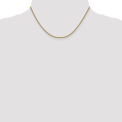 14K 16 inch 1.5mm Semi-Solid Round Box with Lobster Clasp Chain