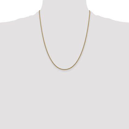 14K 22 inch 1.5mm Semi-Solid Round Box with Lobster Clasp Chain