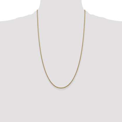 14K 26 inch 1.5mm Semi-Solid Round Box with Lobster Clasp Chain