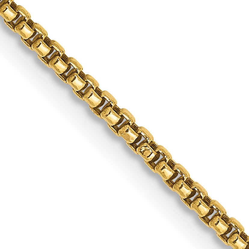 14K 26 inch 1.5mm Semi-Solid Round Box with Lobster Clasp Chain