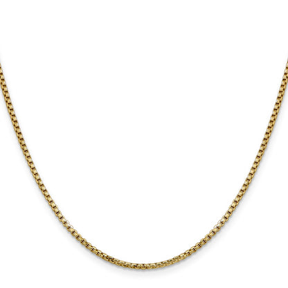 14K 18 inch 1.75mm Semi-Solid Round Box with Lobster Clasp Chain