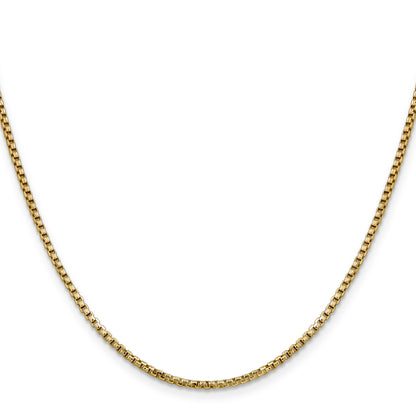 14K 20 inch 1.75mm Semi-Solid Round Box with Lobster Clasp Chain