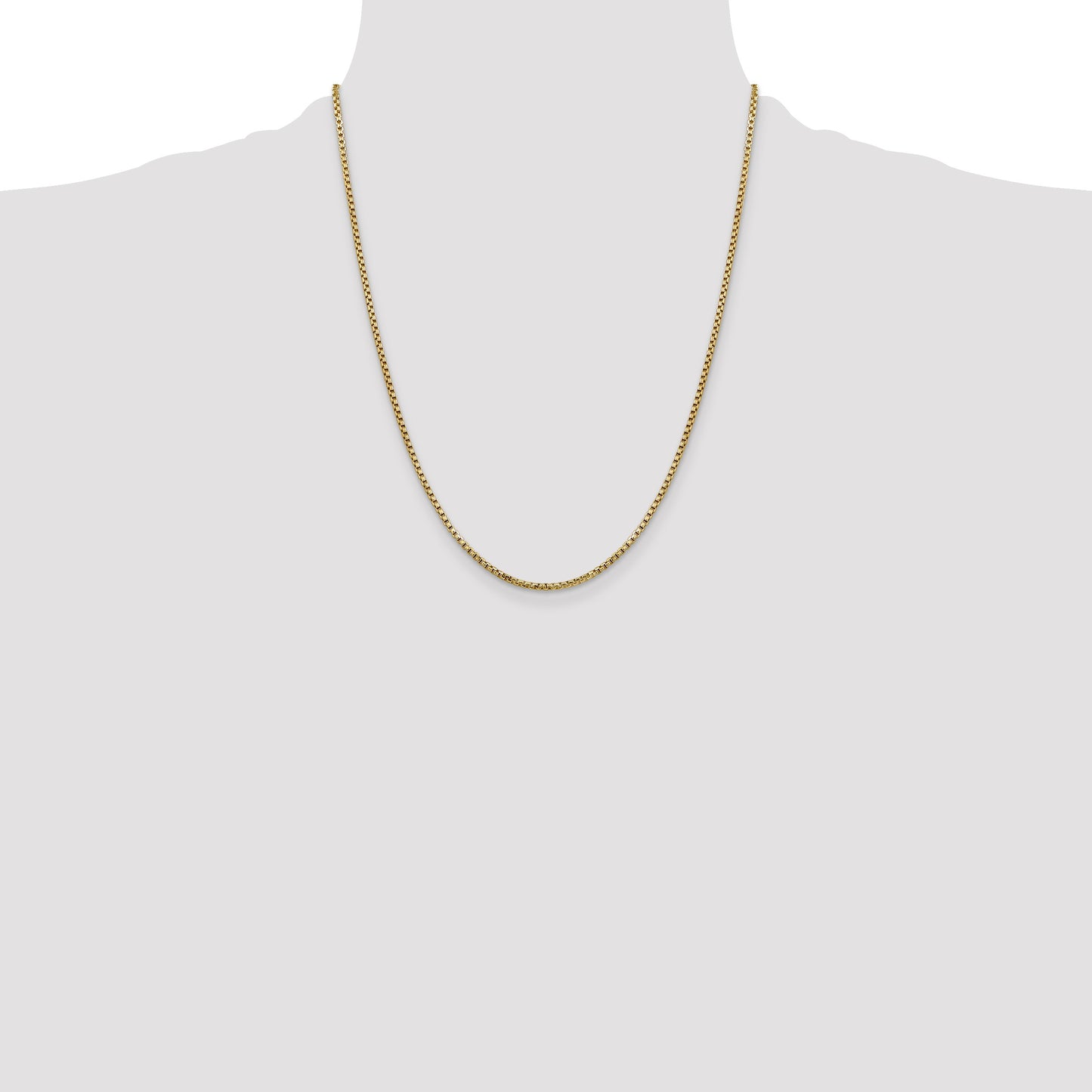14K 22 inch 1.75mm Semi-Solid Round Box with Lobster Clasp Chain