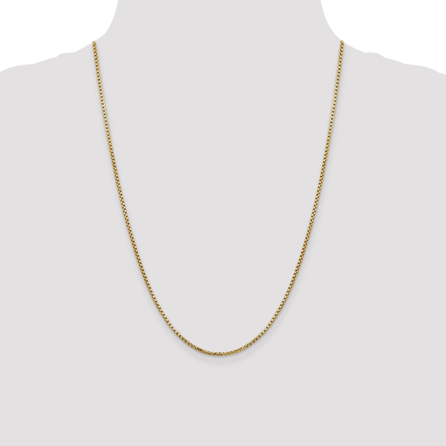 14K 24 inch 1.75mm Semi-Solid Round Box with Lobster Clasp Chain