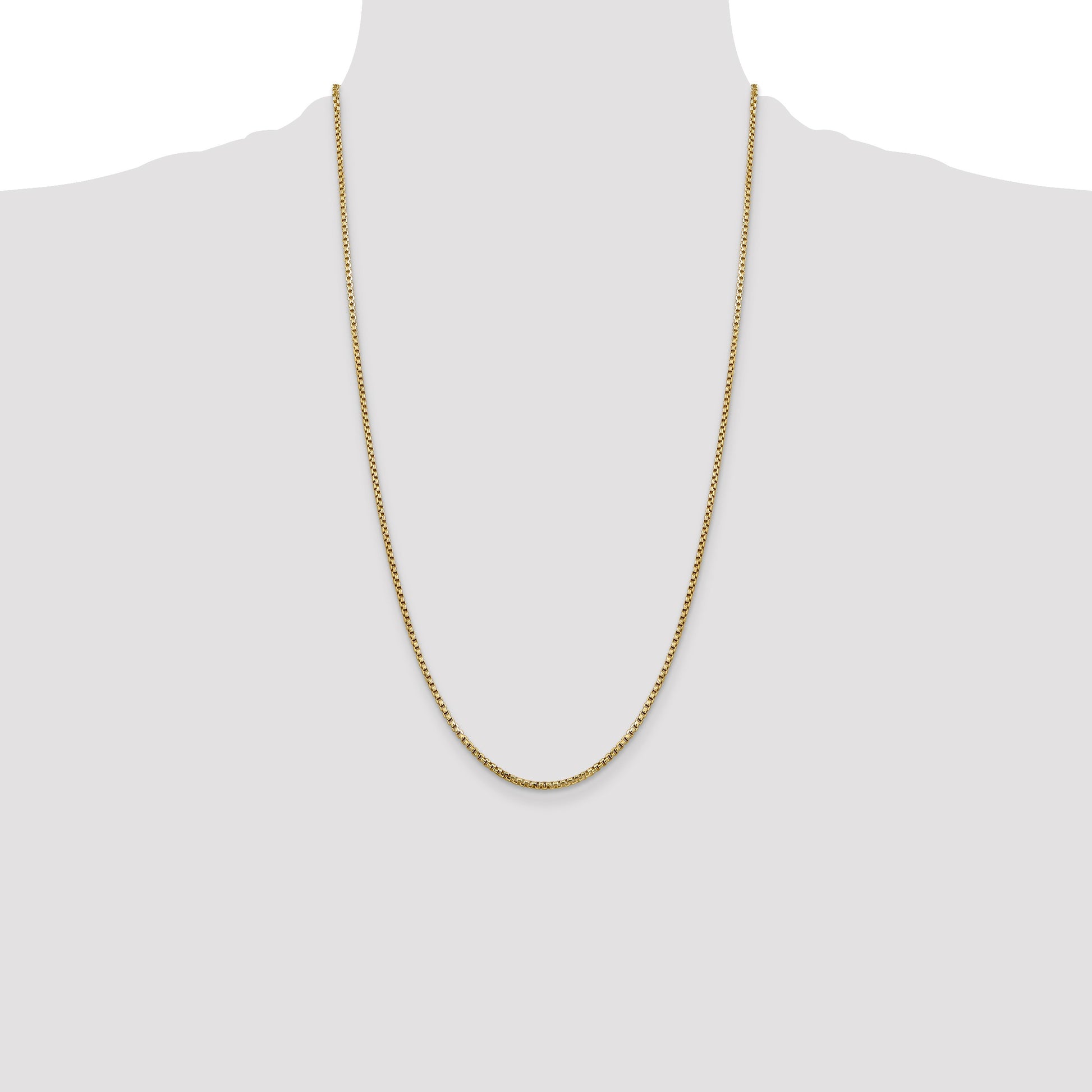 14K 26 inch 1.75mm Semi-Solid Round Box with Lobster Clasp Chain