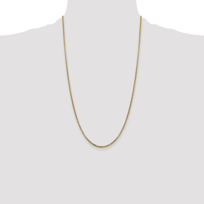 14K 26 inch 1.75mm Semi-Solid Round Box with Lobster Clasp Chain