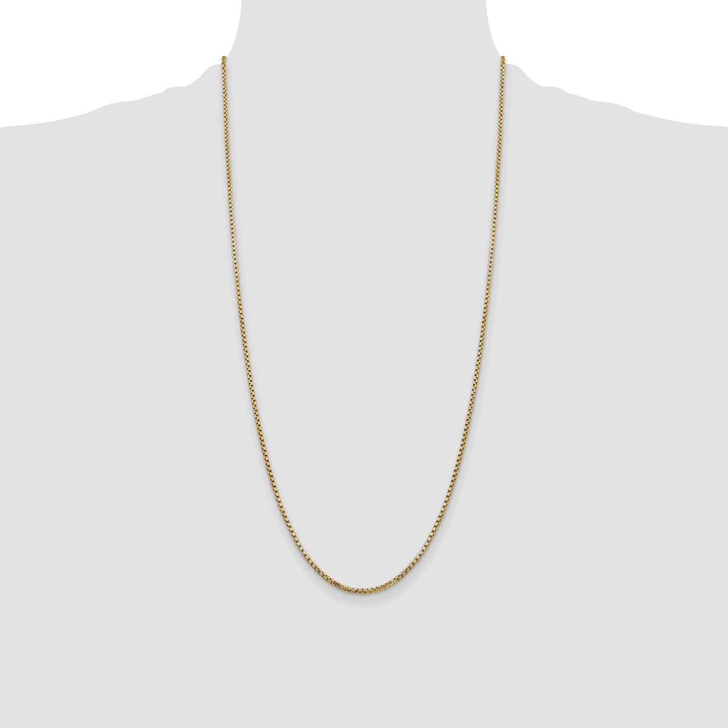 14K 28 inch 1.75mm Semi-Solid Round Box with Lobster Clasp Chain