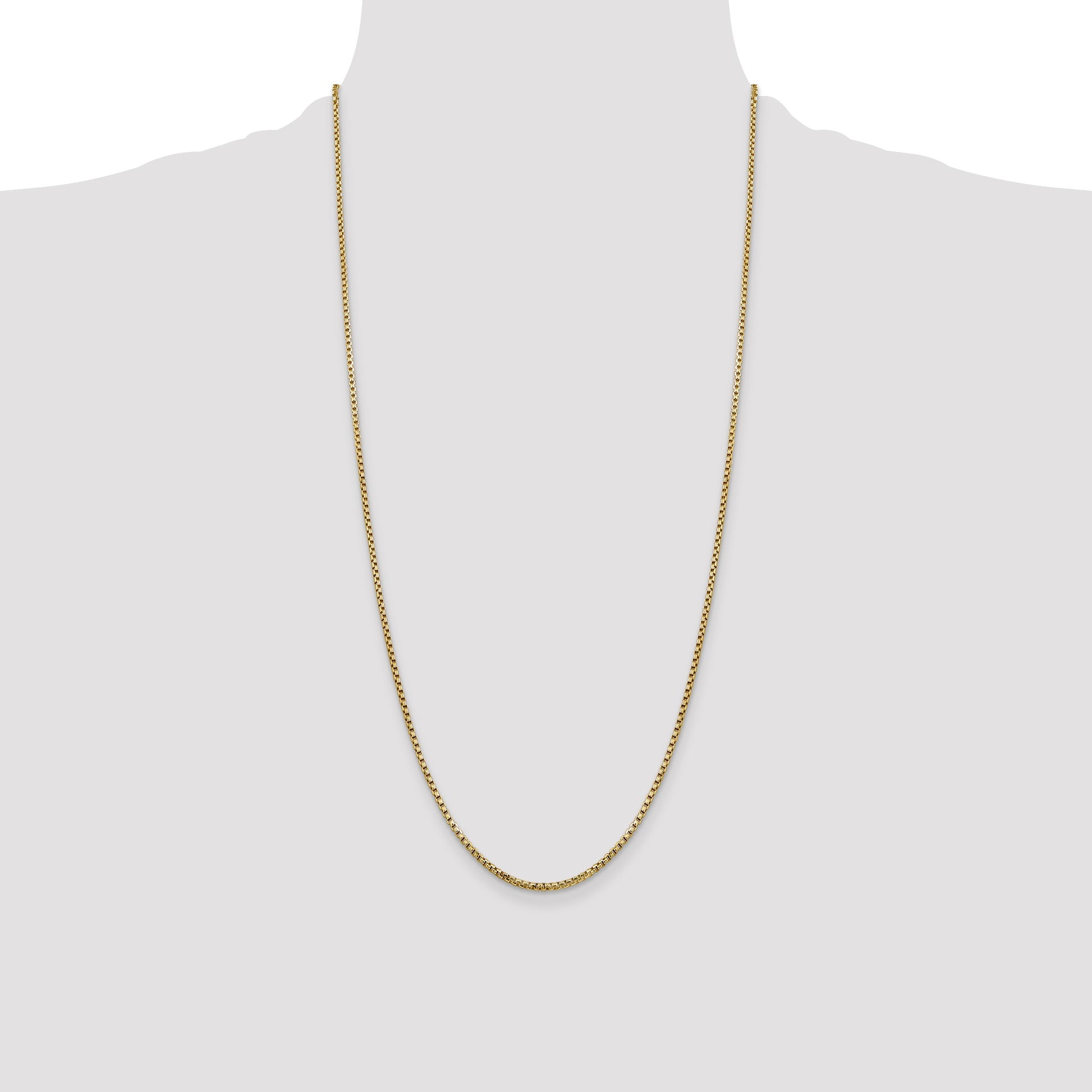 14K 28 inch 1.75mm Semi-Solid Round Box with Lobster Clasp Chain