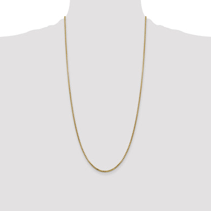 14K 28 inch 1.75mm Semi-Solid Round Box with Lobster Clasp Chain