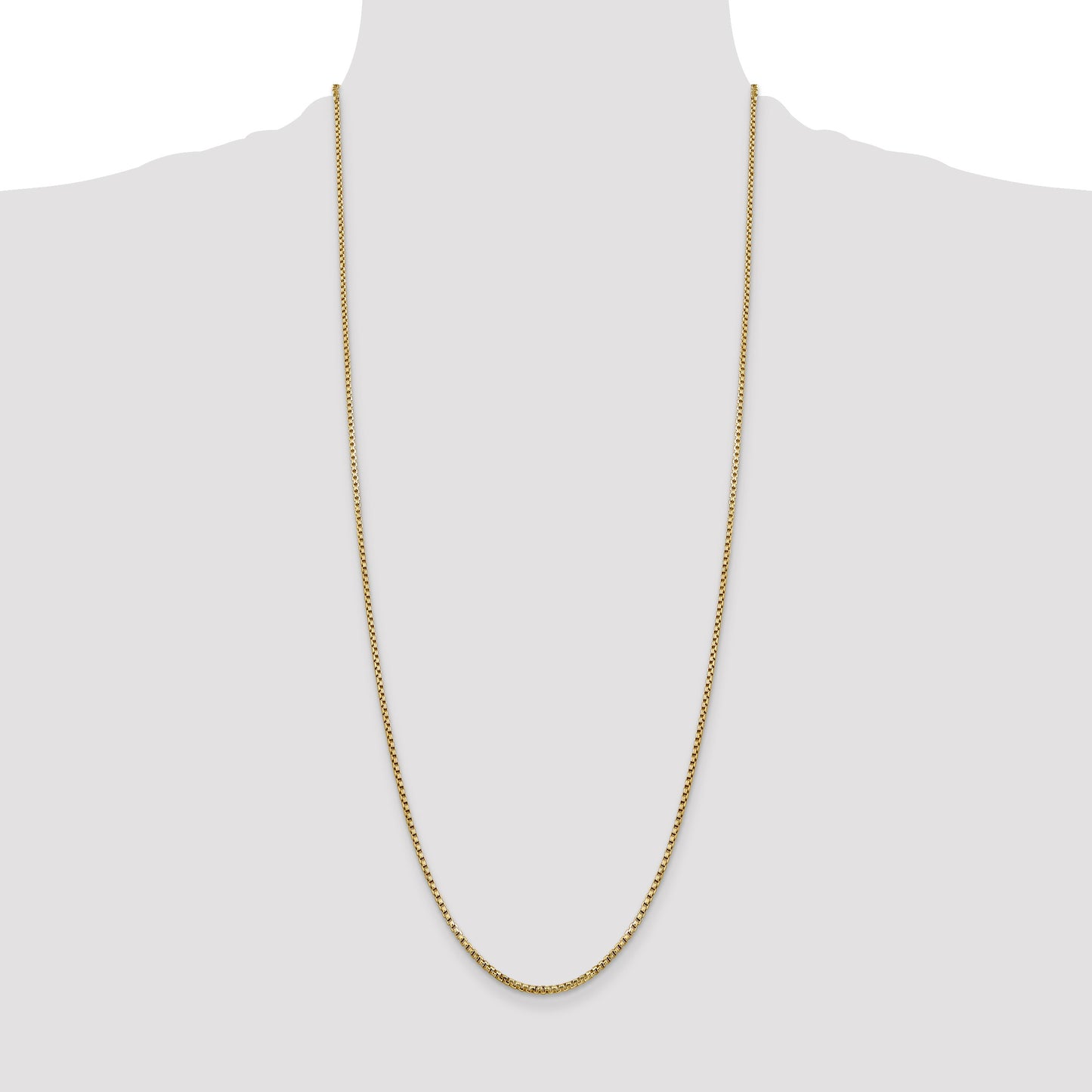 14K 30 inch 1.75mm Semi-Solid Round Box with Lobster Clasp Chain