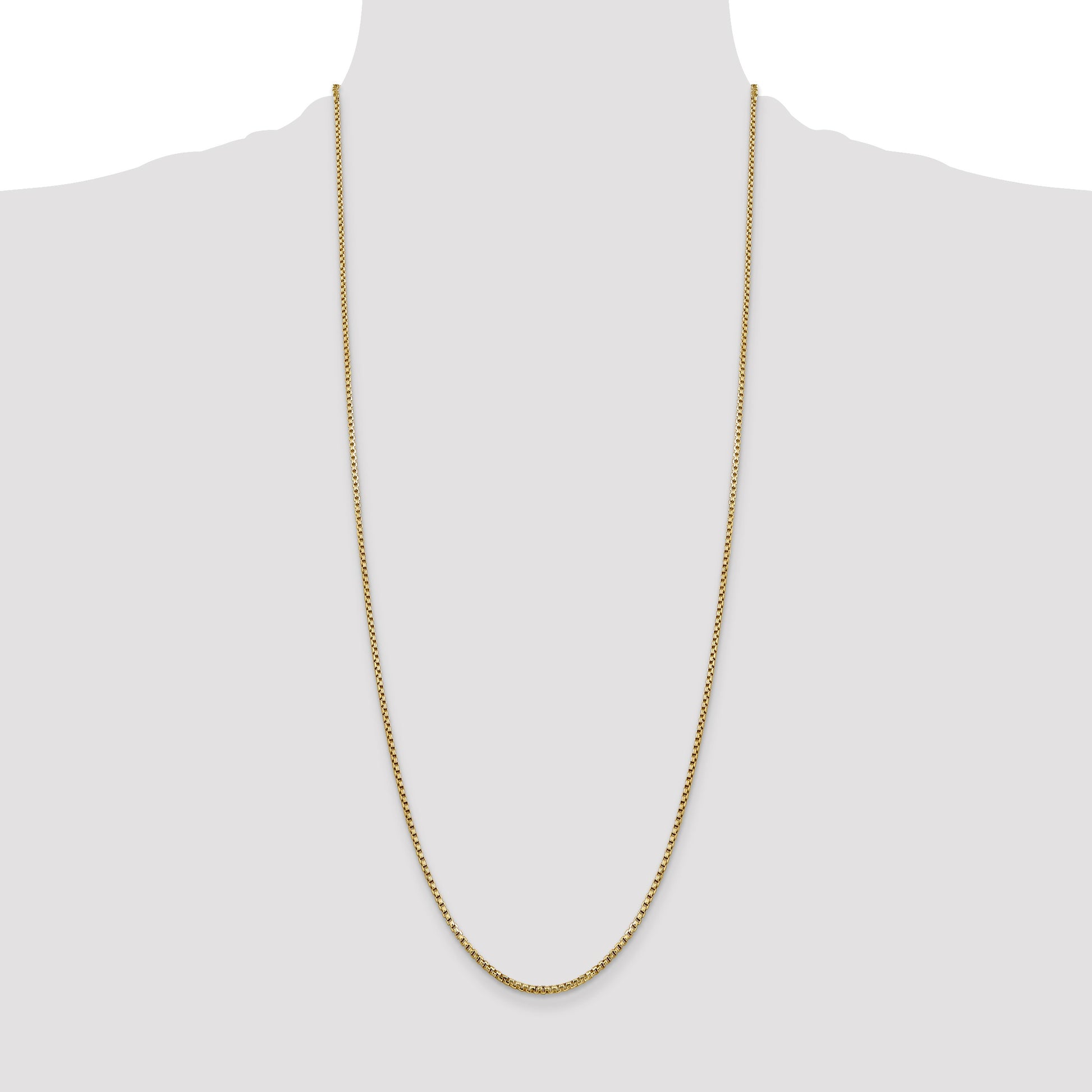 14K 30 inch 1.75mm Semi-Solid Round Box with Lobster Clasp Chain