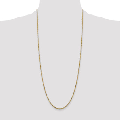 14K 30 inch 1.75mm Semi-Solid Round Box with Lobster Clasp Chain