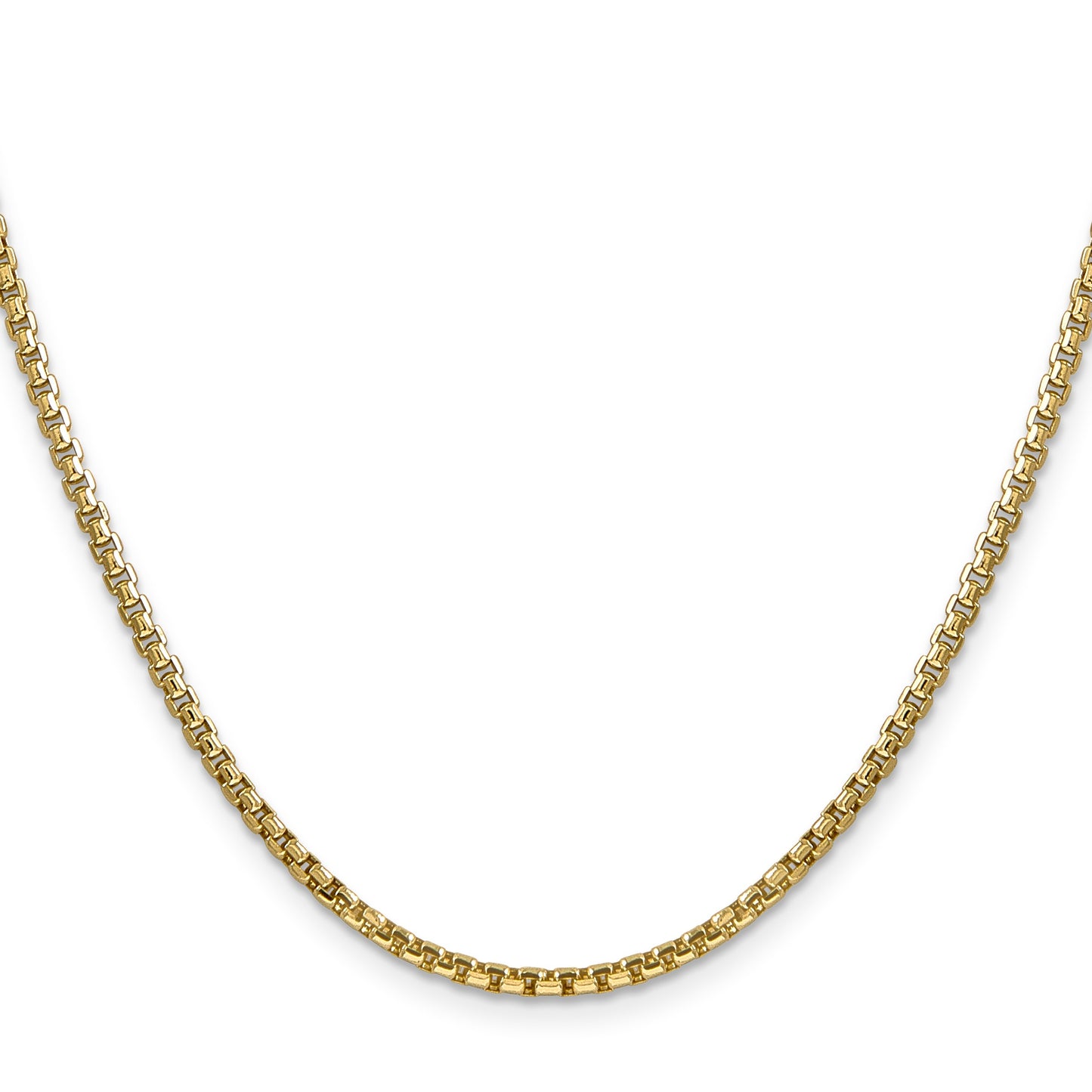 14K 30 inch 2.45mm Semi-Solid Round Box with Lobster Clasp Chain