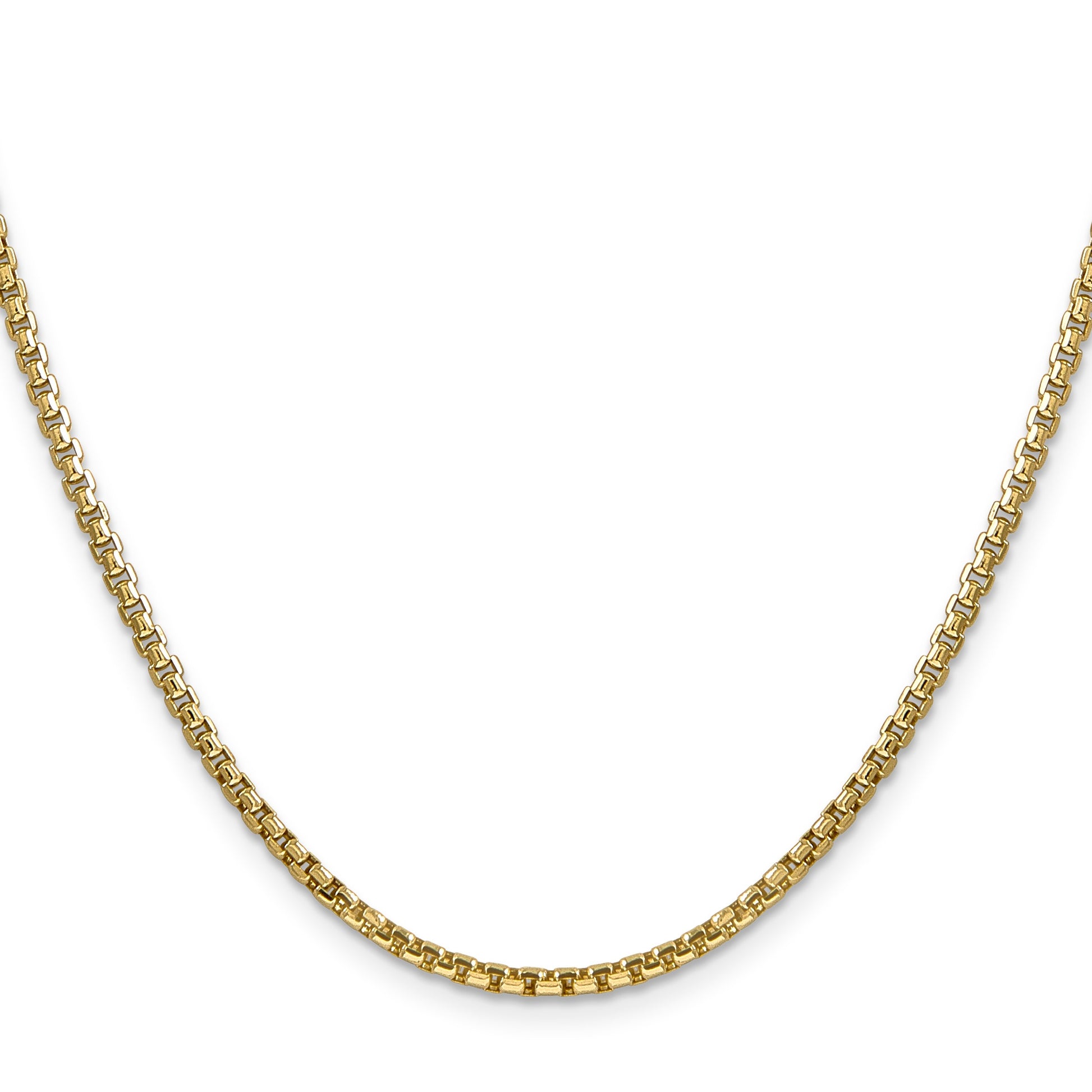 14K 30 inch 2.45mm Semi-Solid Round Box with Lobster Clasp Chain
