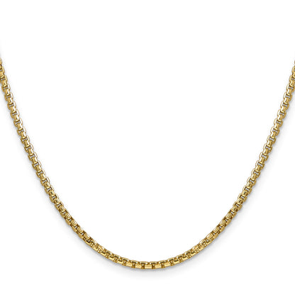 14K 30 inch 2.45mm Semi-Solid Round Box with Lobster Clasp Chain