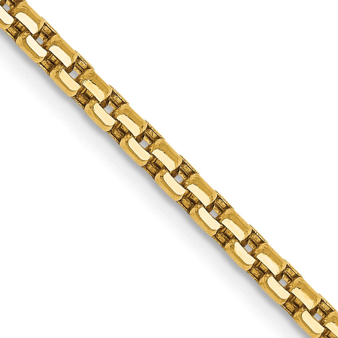 14K 28 inch 2.45mm Semi-Solid Round Box with Lobster Clasp Chain