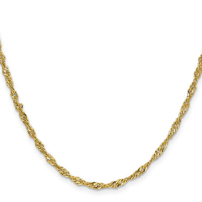 14K 18 inch 2.75mm Lightweight Singapore with Lobster Clasp Chain