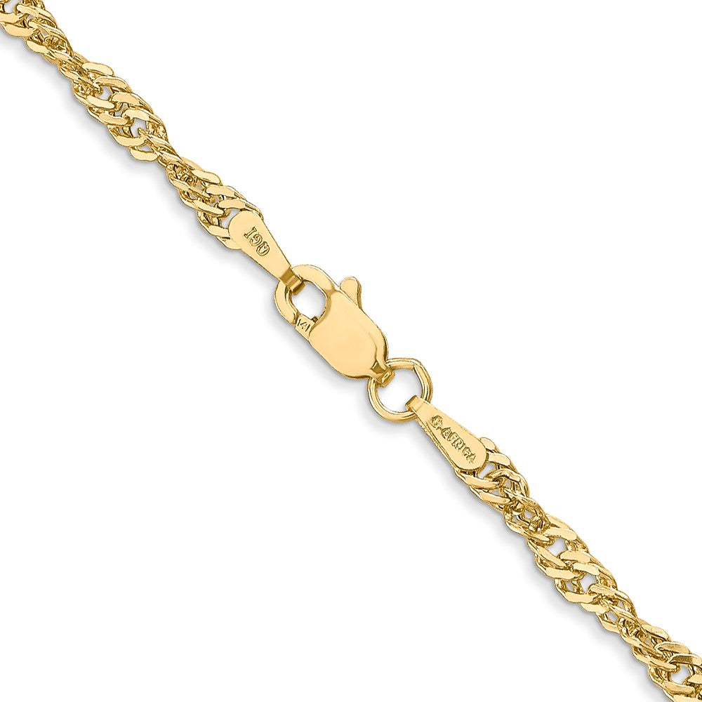 14K 18 inch 2.75mm Lightweight Singapore with Lobster Clasp Chain