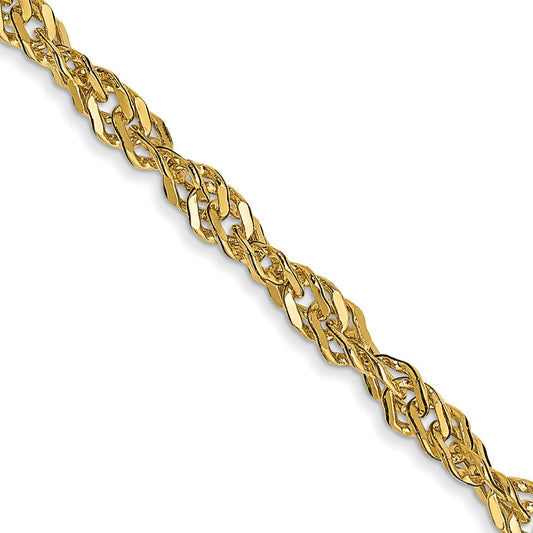 14K 18 inch 2.75mm Lightweight Singapore with Lobster Clasp Chain