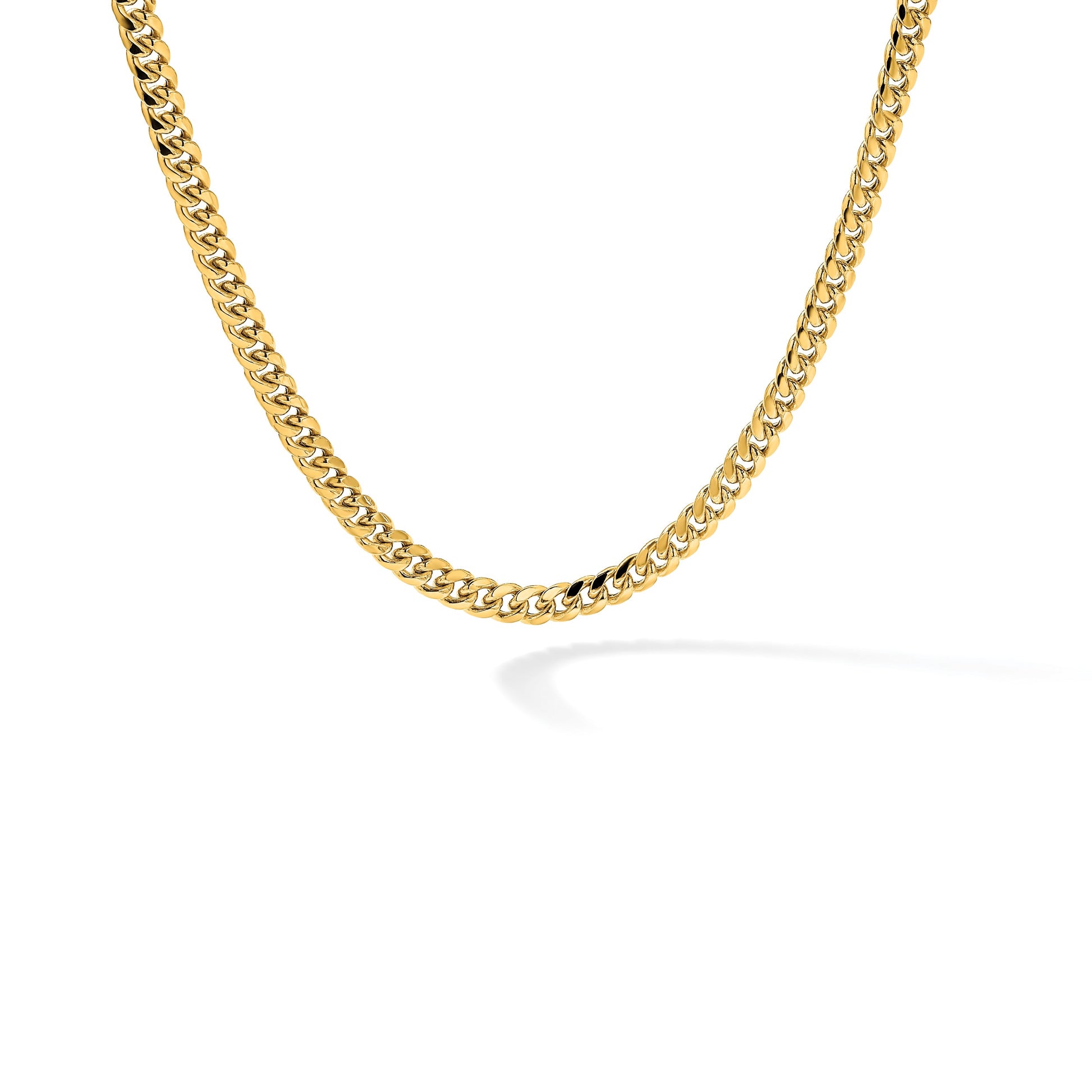 14K 24 inch 6mm Semi-Solid Miami Cuban with Lobster Clasp Chain
