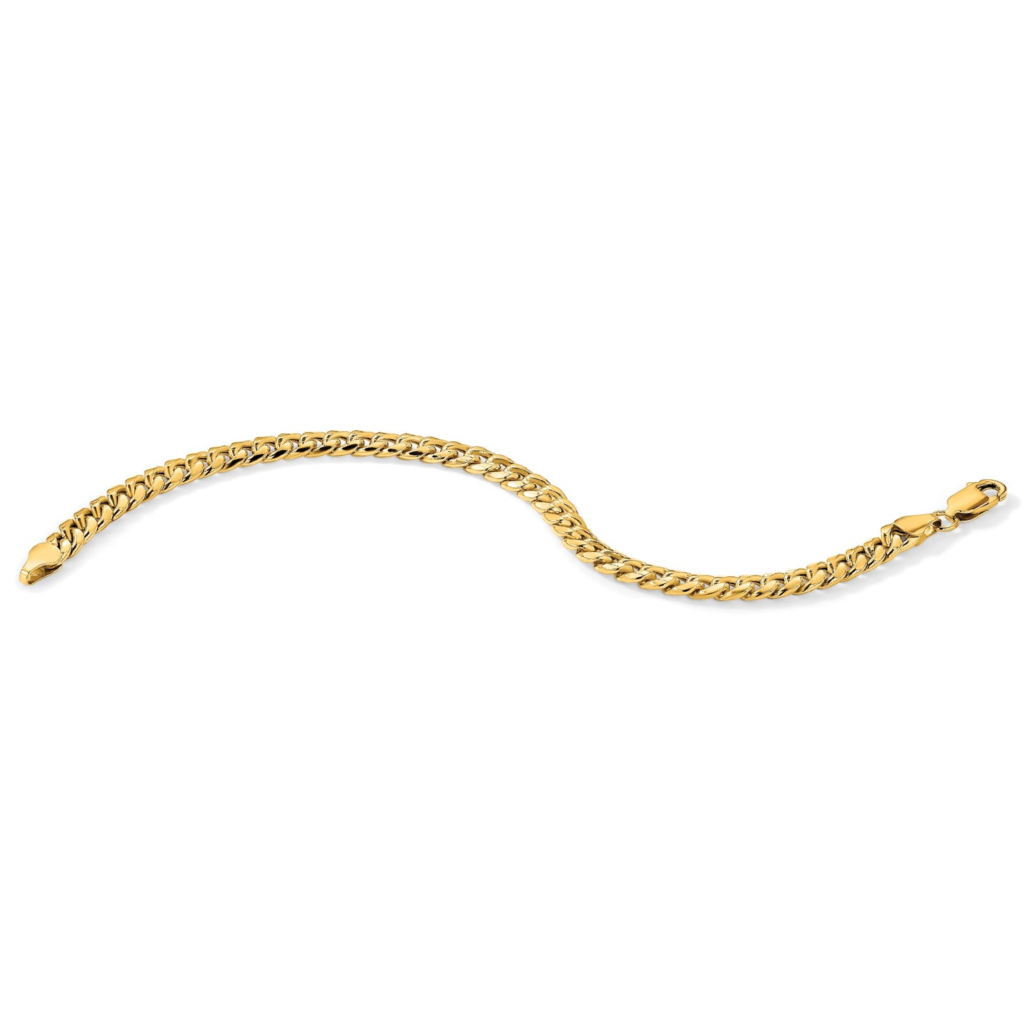 14K 7 inch 6mm Semi-Solid Miami Cuban with Lobster Clasp Bracelet