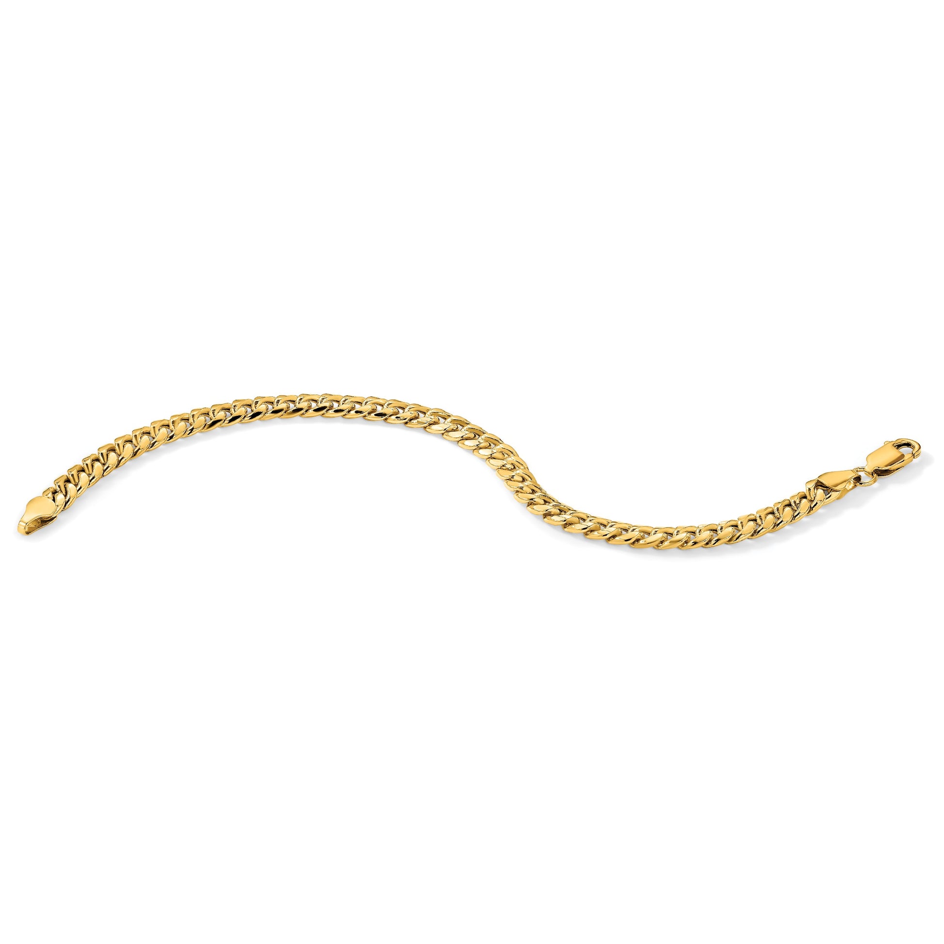 14K 7 inch 6mm Semi-Solid Miami Cuban with Lobster Clasp Bracelet