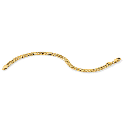 14K 7 inch 6mm Semi-Solid Miami Cuban with Lobster Clasp Bracelet