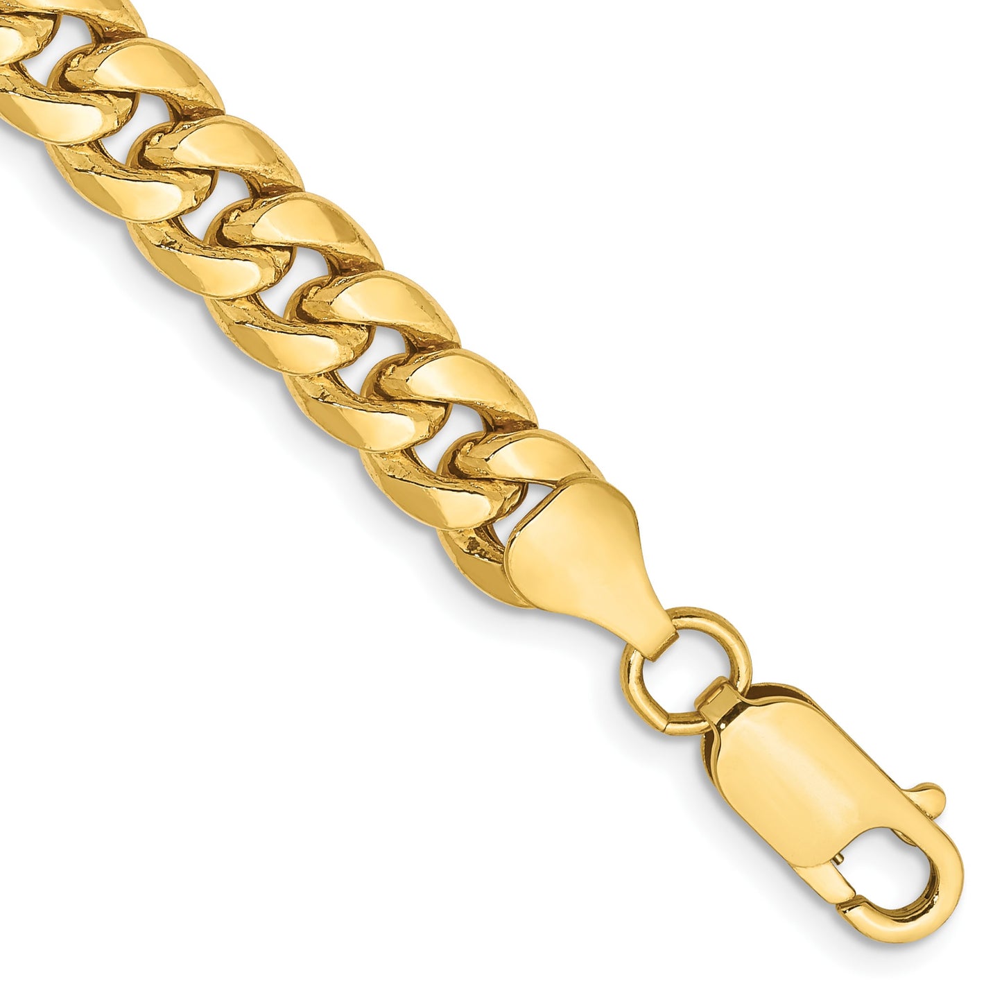 14K 9 inch 6.75mm Semi-Solid Miami Cuban with Lobster Clasp Chain