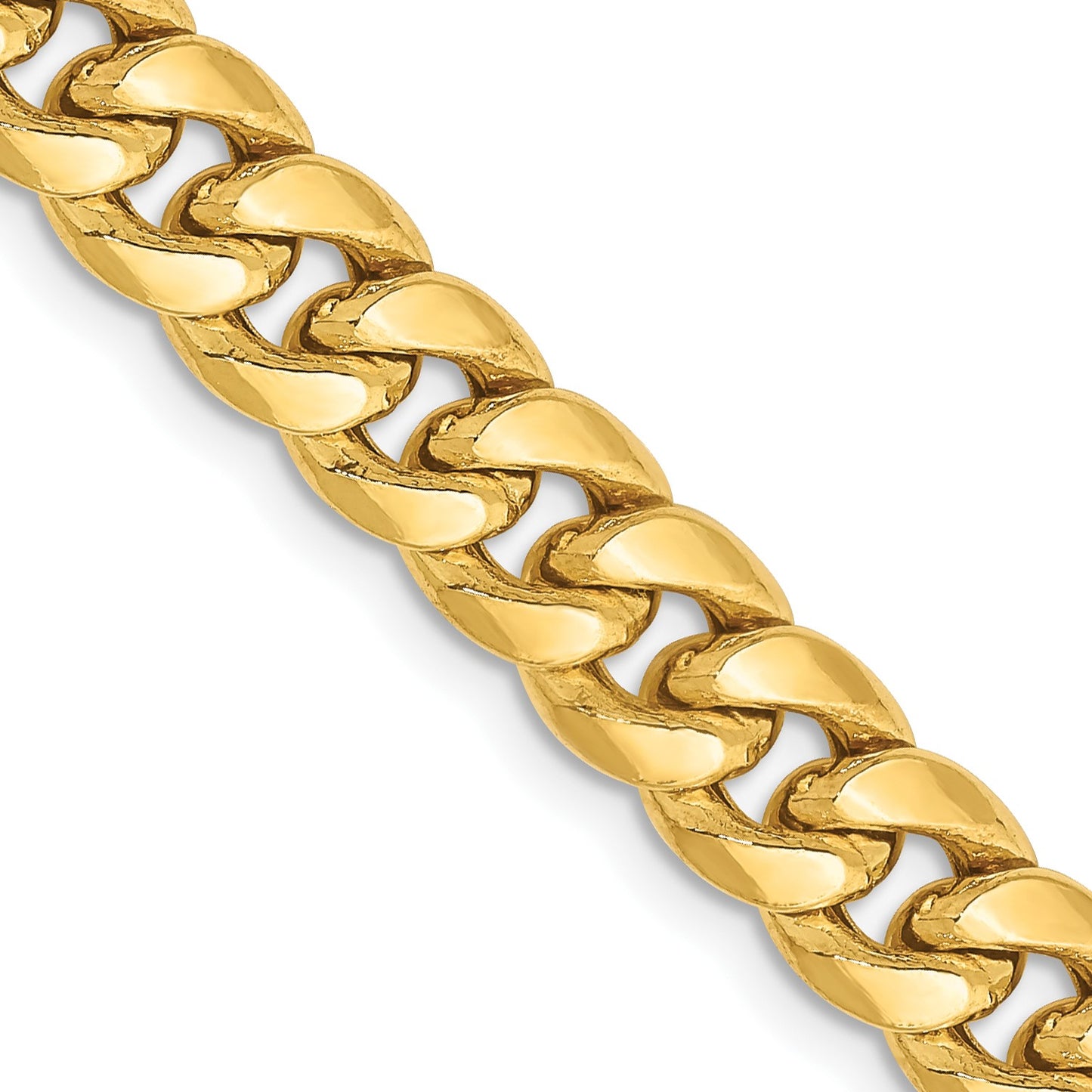 14K 26 inch 6.75mm Semi-Solid Miami Cuban with Lobster Clasp Chain