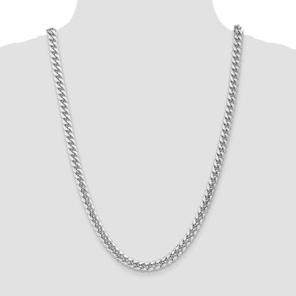 14k White Gold 7.3mm Semi-Solid Miami Cuban Chain