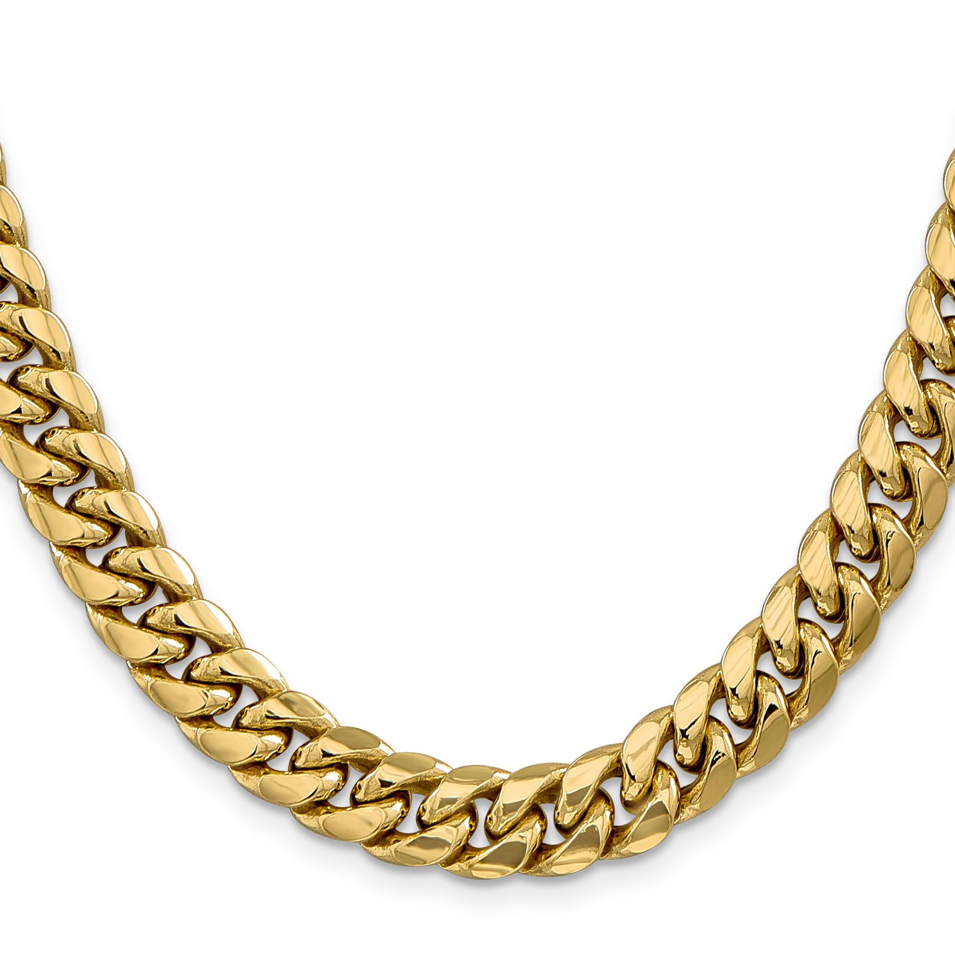 14K 28 inch 9.3mm Semi-Solid Miami Cuban with Lobster Clasp Chain