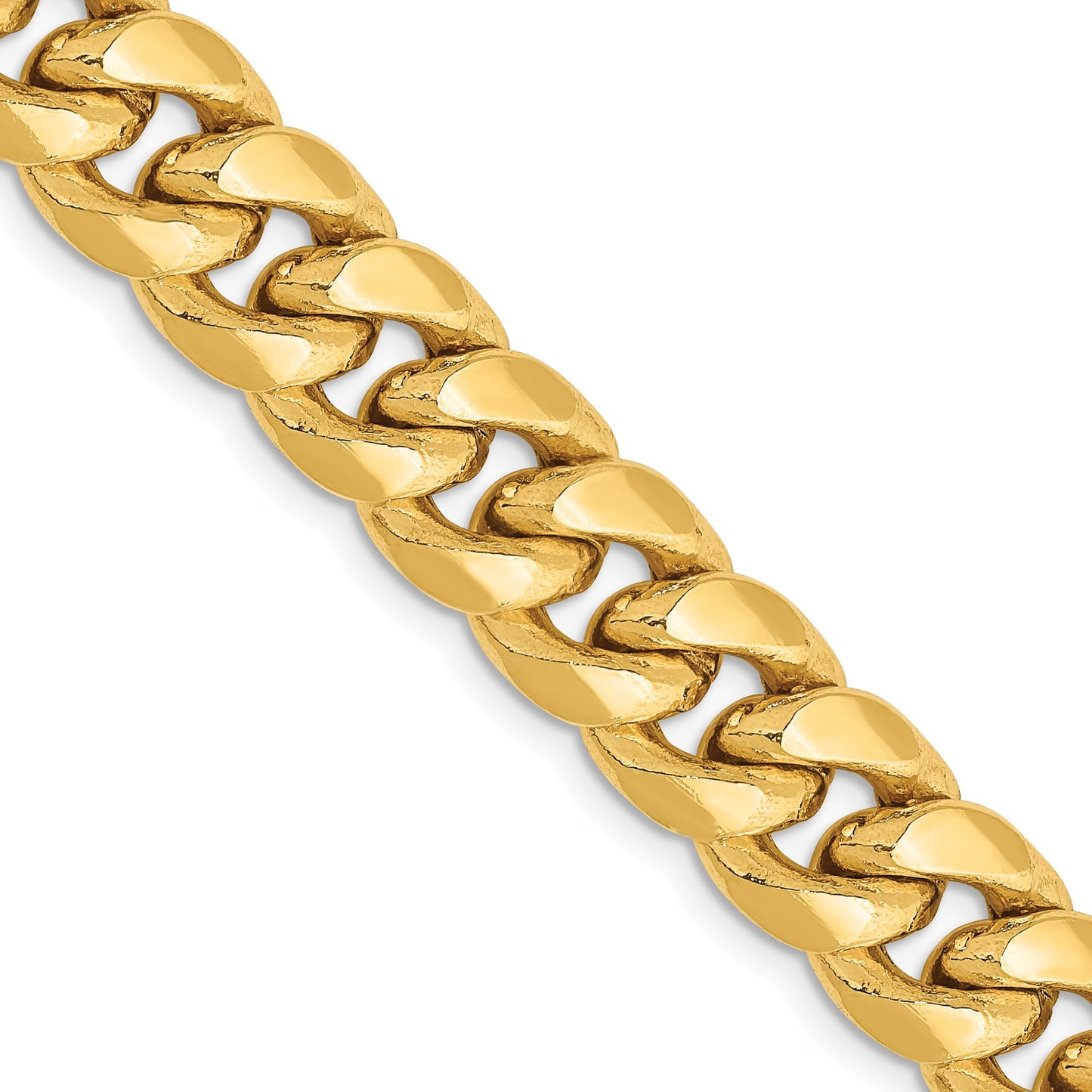 14K 28 inch 9.3mm Semi-Solid Miami Cuban with Lobster Clasp Chain