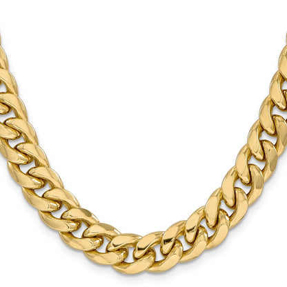 14K 26 inch 11mm Semi-Solid Miami Cuban with Lobster Clasp Chain